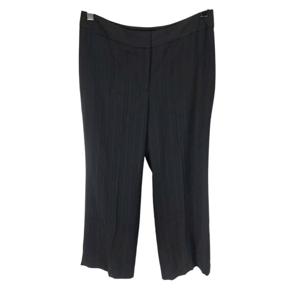 SJONES WEAR Women Career Pant Suit Sz 14 Two Button Blazer Black Pinstripe 270AP - Picture 5 of 8